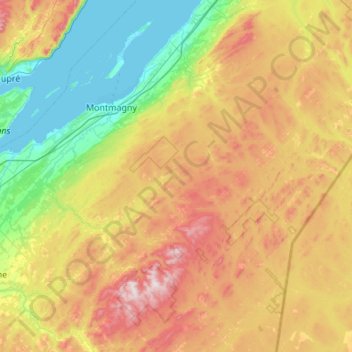 Carte topographique Montmagny (MRC), altitude, relief