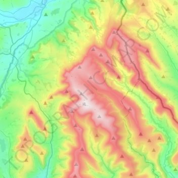 Carte topographique Black Mountains, altitude, relief
