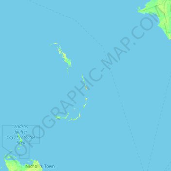 Carte topographique Berry Islands, altitude, relief