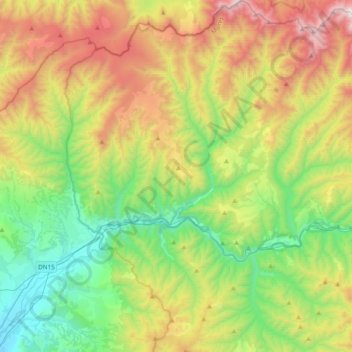 Carte topographique Răstolița, altitude, relief