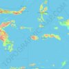 Carte topographique Moluques, altitude, relief
