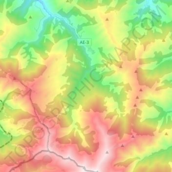 Carte topographique Murias, altitude, relief