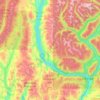 Carte topographique Area J (Lower Arrow/Columbia), altitude, relief