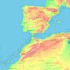 Carte topographique Espagne, altitude, relief