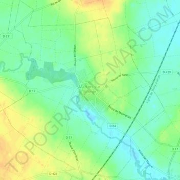 Carte topographique Martres-sur-Morge, altitude, relief