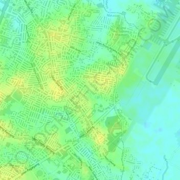 Carte topographique Bakung, altitude, relief