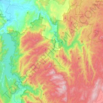 Carte topographique Goobarragandra, altitude, relief