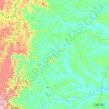 Carte topographique Estrela do Indaiá, altitude, relief