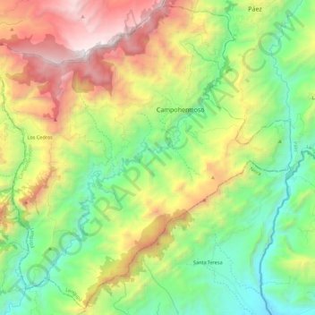 Carte topographique Campohermoso, altitude, relief