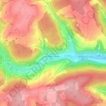 Carte topographique Lengenrieden, altitude, relief
