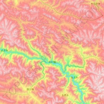 Carte topographique Marri, altitude, relief