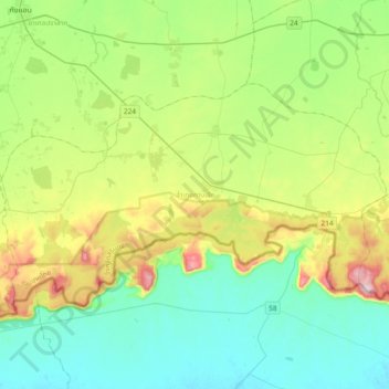 Carte topographique Kap Choeng District, altitude, relief