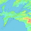 Carte topographique Presqu'île de Crozon, altitude, relief