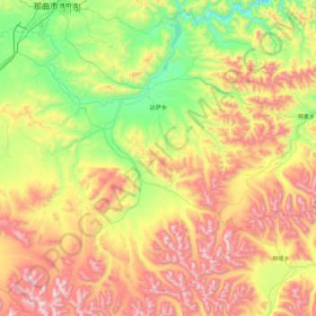 Carte topographique Taksar, altitude, relief