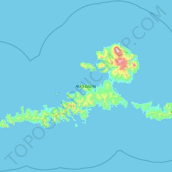 Carte topographique Atka Island, altitude, relief