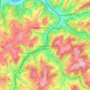 Carte topographique 42555, altitude, relief