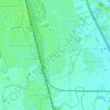 Carte topographique Ringsee, altitude, relief