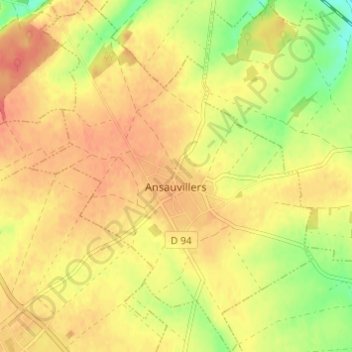 Carte topographique Ansauvillers, altitude, relief