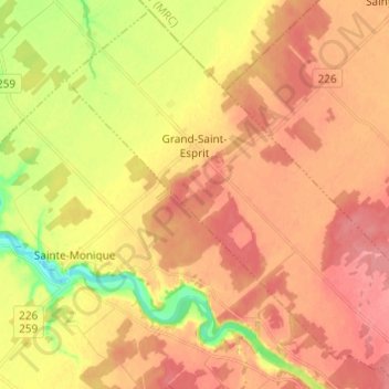 Carte topographique Grand-Saint-Esprit, altitude, relief