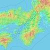 Carte topographique Kansaï, altitude, relief