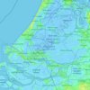 Carte topographique Zuid-Holland, altitude, relief