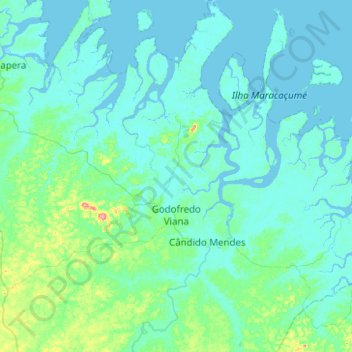 Carte topographique Godofredo Viana, altitude, relief