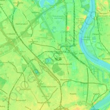 Carte topographique Nippes, altitude, relief