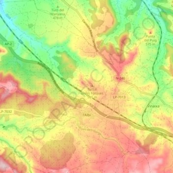Carte topographique l'Albi, altitude, relief
