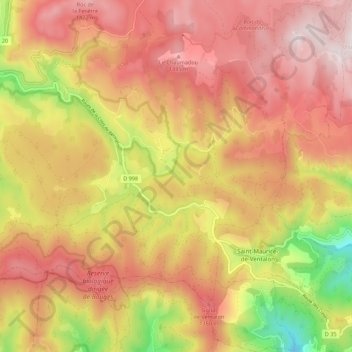 Carte topographique Saint-Maurice-de-Ventalon, altitude, relief