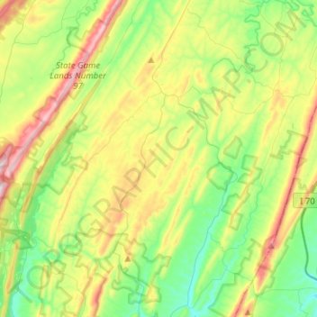 Carte topographique Monroe Township, altitude, relief
