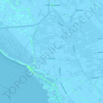 Carte topographique Ockholm, altitude, relief