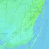 Carte topographique Comté de Miami-Dade, altitude, relief