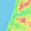 Carte topographique District de Tel Aviv, altitude, relief