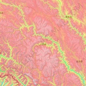 Carte topographique Pasho County, altitude, relief