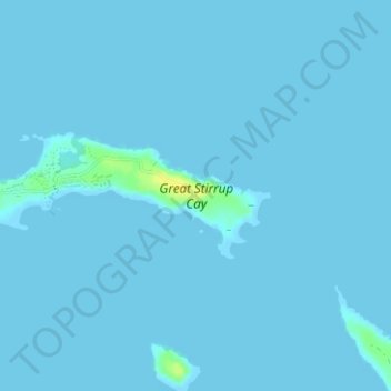 Carte topographique Great Stirrup Cay, altitude, relief