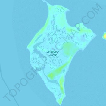 Carte topographique Conception Island, altitude, relief