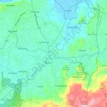 Carte topographique Semin, altitude, relief