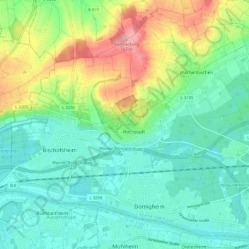 Carte topographique 63477, altitude, relief