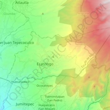 Carte topographique Ecatzingo, altitude, relief