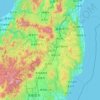 Carte topographique Préfecture de Fukushima, altitude, relief