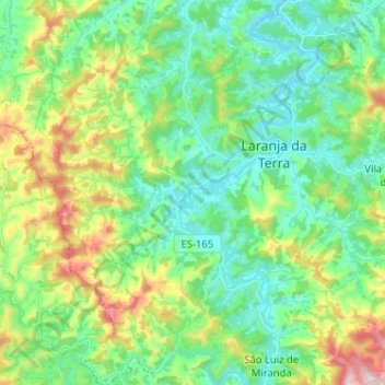 Carte topographique Laranja da Terra, altitude, relief