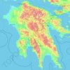 Carte topographique Peloponnese, altitude, relief