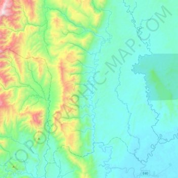 Carte topographique Río Mangosiza, altitude, relief