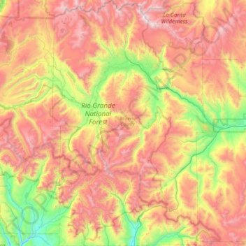 Carte topographique Mineral County, altitude, relief