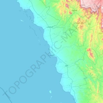 Carte topographique Al Qunfudhah, altitude, relief