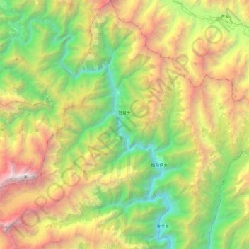 Carte topographique Gadain, altitude, relief