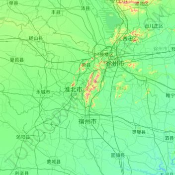 Carte topographique Suzhou City, altitude, relief