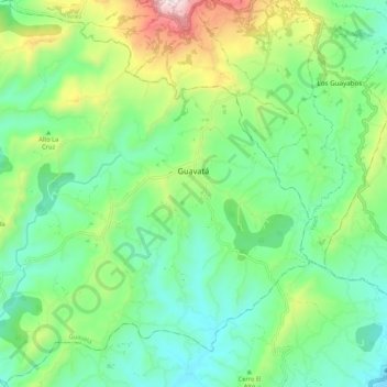 Carte topographique Guavatá, altitude, relief