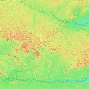 Carte topographique Djoum, altitude, relief
