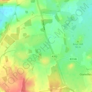 Carte topographique Holnest, altitude, relief
